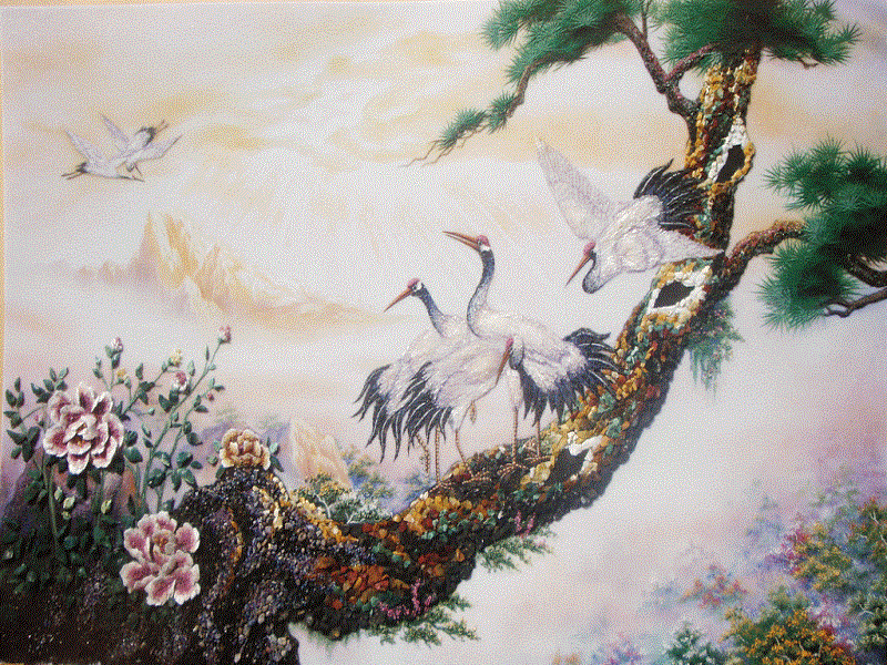  TRANH KÍNH CHIM HẠC 